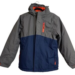 Eddie Bauer Mens Gray, Blue, and Orange Insulated Winter Jacket